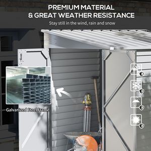 5 'X 9' capannone di stoccaggio all'aperto con le porte chiudibili a chiave bianco per il cortile del giardino del Patio magra-alla progettazione con la fondazione & guanti inclusi - Product Image 5