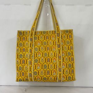 Bolso Tote con Cadena y Estampado Floral Amarillo Pintado a Mano, con Cierre de Cremallera, Estilo Bohemio, para Uso Diario, Todas las Temporadas - Product Image 4