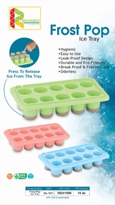 Moule à glaçons Frost Pop en silicone bleu, 10 cavités, avec couvercle, pour utilisation au réfrigérateur - Product Image 5