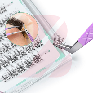 Pinzas Profesionales para Pestañas con Punta de Fibra Morada, con Estuche de Cuero, Pinzas de Acero Inoxidable para Extensiones de Pestañas de Volumen Extremo - Product Image 5