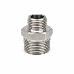 Adaptateur fileté mâle en laiton, raccord hexagonal, surface polie, modèle CSFPL, marque Cnc Shop Floor - Product Image 1