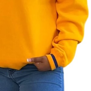 Sweat-shirt universitaire doré 1922 unisexe, style sororité grecque, col rond, détails bleus, streetwear décontracté, style premium - Product Image 4