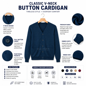 Cardigan en tricot à col en V pour femme Cosh International Sisterhood Sorority, automne-hiver, à simple boutonnage, manches longues - Product Image 6