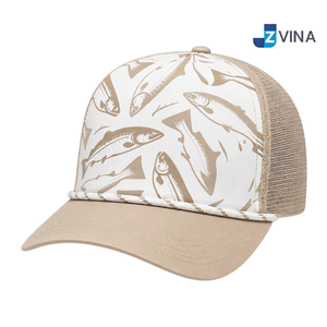 Casquette de baseball ajustable avec logo personnalisé, motif poisson brodé, dos en maille, idéale pour la pêche et les activités de plein air - Product Image 3