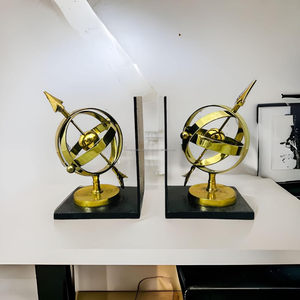 Vintage Style Armillary <b>Books</b> Ends for Study and Library Wooden Holder Decorative Study and Library Bookends Office & Home - Product Image 6