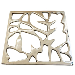Decorative Square Aluminum Metal Trivet For Hot Dishes Heat Resistant Countertop Protector Pot <b>Stand</b> Elegant Scroll Pattern - Product Image 4