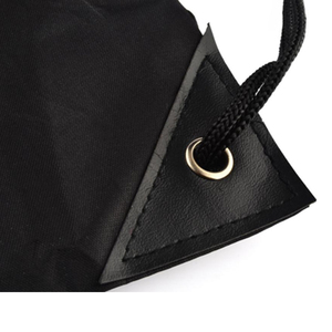 Black <b>Drawstring</b> <b>Backpack</b> Plain Dyed Polyester Adjustable Sport Bag for Outdoor Use Wholesale Pack OEM Supplier - Product Image 5