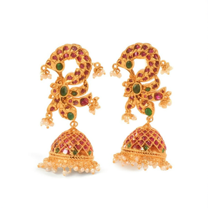 Real Kemp Big Jhumki Fine Dangle Earrings - Product Image 2