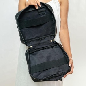 Nouveau Style fermeture éclair bagage à main voyage sac à bandoulière accessoires de barbier en cuir véritable grande capacité outil de coiffure pochette de rangement - Product Image 6