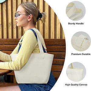 Sac fourre-tout en toile de coton personnalisé de taille moyenne avec longue poignée - Product Image 5