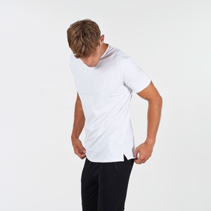 Camiseta de Verano para Hombre, Blanca, 100% Algodón, Corte Ajustado, Cuello Redondo, Manga Corta, Informal, Transpirable, Tejido Jersey, Color Sólido, Básica - Product Image 3