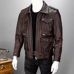 Blouson aviateur en cuir classique à prix d'usine, blouson aviateur en cuir pour hommes, prêt à être expédié pour les acheteurs en gros - Product Image 6