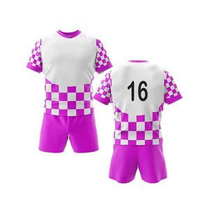 Ropa Deportiva, Conjuntos de Uniformes de Rugby Transpirables 100% Poliéster, Logotipo Personalizado, Calidad Premium, Top Ventas, Poliéster Duradero, Última Moda - Product Image 4