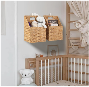 Hanging <b>Wall</b> Water Hyacinth <b>Storage</b> <b>Basket</b> Handmade <b>Storage</b> <b>Basket</b> - Product Image 5