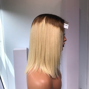 Precio al por mayor 100% Raw Virgin Vietnamese Human Lace Wig Weft Straight Ombre Ash Color Super Double Drawn Extensiones de cabello - Product Image 6