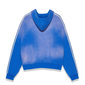เสื้อฮู้ดซิปผู้ชายสีน้ำเงินทรงโอเวอร์ไซส์  ลายปักตัวอักษร  ผ้าฝ้ายเฟรนช์เทอร์รี่ สไตล์ฮิปฮอป สำหรับใส่ในฤดูใบไม้ร่วง - Product Image 2