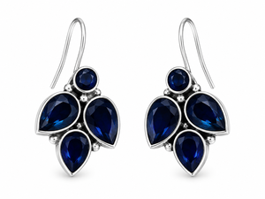 Pendientes Colgantes de Plata Oxidada con Piedra Azul para Mujer, MOQ Disponible |   Calidad Premium, Gran Venta, Stock Disponible, Envío Rápido - Product Image 1