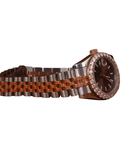 New Best Quality Brown Dial Strong Use Moissanite Round Cut Stainless Steel Watch Ready Stock Quartz Watches For Unisex - Product Image 2