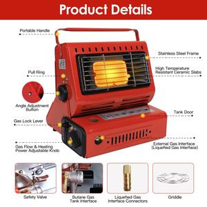 Portable 2-in-1 Butane Burner and Heater for Outdoor Cooking Heating Warmer for <b>Camping</b> Fishing RV Travel - Product Image 4