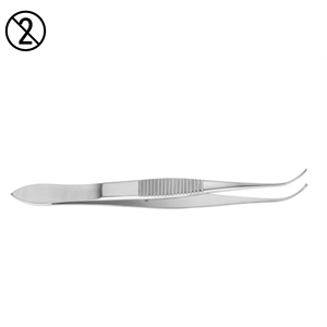Pinzas para Tejidos Delicados 1X2 Dientes Curvos de Acero Inoxidable Instrumento Quirúrgico Oftálmico Desechable de Un Solo Uso CE ISO - Product Image 6