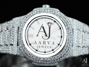 AARVA JEWELS นาฬิกาเพชรผู้หญิงสแตนเลสสตีล 30 มม. อะนาล็อกควอตซ์หน้าปัดคริสตัลแซฟไฟร์ 3BAR กันน้ำอัตโนมัติวันที่ - Product Image 2