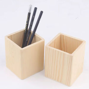 Portalápices de madera, organizador redondo de escritorio, suministros multiusos para el hogar, la escuela y la oficina - Product Image 1