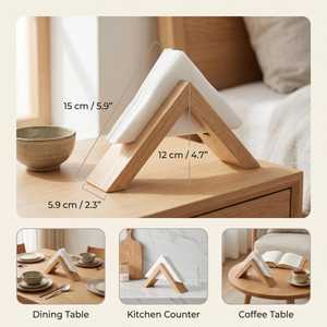Modern Wooden Triangle Napkin Holder For <b>Table</b> Decoration Disposable <b>Mats</b> Accessory - Product Image 2