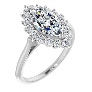 Bague en moissanite taille marquise 12x6mm en argent sterling 925 plaqué or, solitaire de luxe pour fiançailles, mariage ou promesse, pour femme - Product Image 4