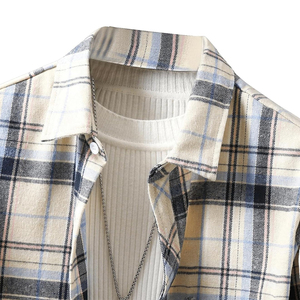 Chemises en flanelle à carreaux pour hommes, manches longues, en coton, style hiver, pour la mode en plein air. - Product Image 4