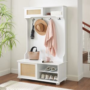 Porte-manteau et banc de rangement pour entrée avec étagère à chaussures - Product Image 1