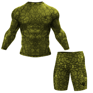 Conjunto Deportivo de 2 Piezas con Estampado Geométrico Personalizado, Compresión, Secado Rápido, Cuello Redondo, Manga Tres Cuartos, para Gimnasio, con Estampado Animal - Product Image 2