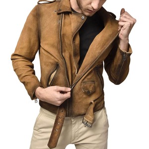 Veste en cuir de vache pour homme, vente en gros, hiver, haute qualité, logo personnalisé sur le devant, col montant, coupe-vent, respirante, couleur personnalisée - Product Image 3