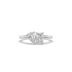 Bague en or 14K/10K avec diamant de laboratoire 1,13 carat, taille poire émeraude, style unique, légère et minimaliste, pour elle. - Product Image 3