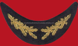 Casquette PEAK VISOR 677 avec sangle tressée dorée, visière noire et insigne brodé d'aile, casquette d'aviation - Product Image 3