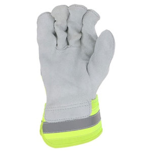 Guantes de Seguridad de Alta Visibilidad con Franjas Reflectantes, Largos hasta la Muñeca, de Poliéster y Algodón, Transpirables, para Trabajo en Exteriores - Product Image 3
