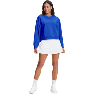 Oversized Sweatshirts Women <b>Drop</b> Shoulder Crewneck Long Sleeve Fleece Lined Soft Cotton Blend Casual Streetwear - Product Image 5