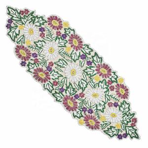 Camino de mesa con cuentas de cristal y patrón Floral, camino de mesa brillante decorativo para el hogar, mesa de comedor, decoración para fiestas de boda - Product Image 5