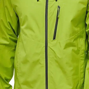 <b>Men's</b> Eco-Friendly Hooded <b>Waterproof</b> Stand Collar Rain <b>Jacket</b> <b>Green</b> Sporty Style PU Coated Polyester Zipper Closure Winter Wear - Product Image 4