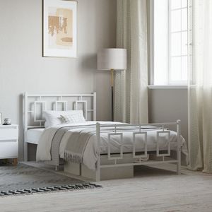 Cadre de lit simple en métal blanc avec finition élégante en peinture poudrée - Product Image 3
