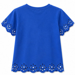T-shirt en tricot à manches courtes et col rond pour filles, avec logo personnalisé élégant, en coton respirant, vêtements décontractés, fabrication directe - Product Image 2