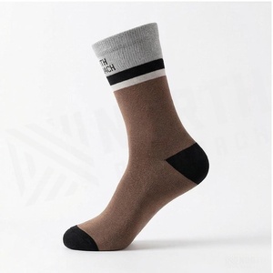 North Approach Crew <b>Socks</b> Solid <b>Brown</b> Breathable Knitted for Adults Casual Daily Wear - Product Image 3
