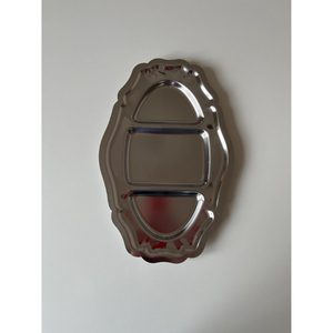 Plateau de service en métal à prix avantageux pour la maison et l'hôtel, plateau ovale en acier inoxydable plaqué argent - Product Image 4