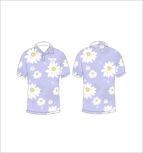 เสื้อโปโลพิมพ์ลายดอกเดซี่ลาเวนเดอร์สำหรับผู้ชาย เสื้อยืดโปโลแขนสั้นลำลองสำหรับฤดูร้อน เหมาะสำหรับเล่นกอล์ฟ - Product Image 3