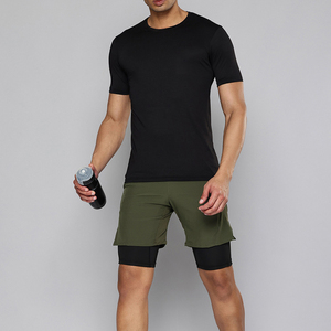 Pantalones cortos para correr 2 en 1 de secado rápido para hombre, pantalones cortos deportivos transpirables con cintura elástica - Product Image 3