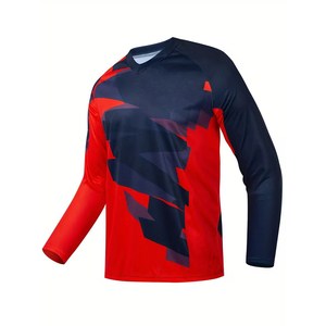 เสื้อยืดกีฬาโพลีเอสเตอร์ 100% พิมพ์ลายแบบซับลิเมชั่น คอกลม แขนยาว ดีไซน์ล่าสุด สำหรับผู้ชาย - Product Image 1