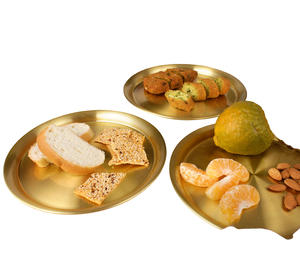 Assiette de service alimentaire en métal doré, très tendance, provenant d'Inde, pour la décoration de table, taille extra large - Product Image 6