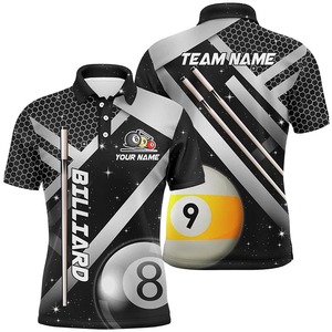 Camisa de Billar Personalizada para Hombre - Parte Delantera de Tela de Punto de Poliéster/Algodón, Manga Corta, Secado Rápido, Diseño Deportivo, Patrón Sólido, OEM - Product Image 3