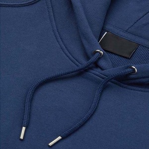 Sudadera con Capucha Azul Marino para Hombre, Corte Regular, Color Sólido, Felpa de Algodón, Informal, con Bolsillo - Product Image 6