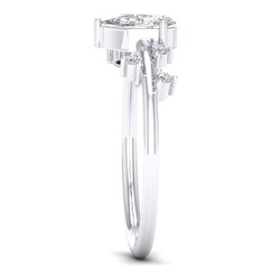 Anillo de compromiso REYES de lujo en plata de ley 925 con moissanita VVS para mujer, chapado en oro blanco de 14K y rodio, joyería exquisita. - Product Image 3