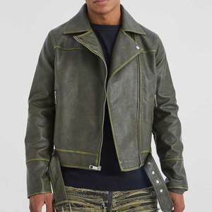 Handsome Look Winter Collection Men's Biker <b>Leather</b> Jacket Wholesale Manufacturer Luxury Style Men's <b>Leather</b> Jacket - Product Image 3